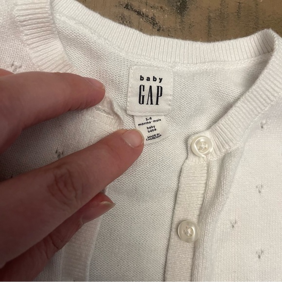 6M Gap white eyelet ruffle dress with cropped sweater - Picture 3 of 7